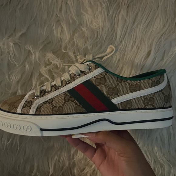 Gucci Tan Monogram Canvas Sneakers - Picture 1 of 1